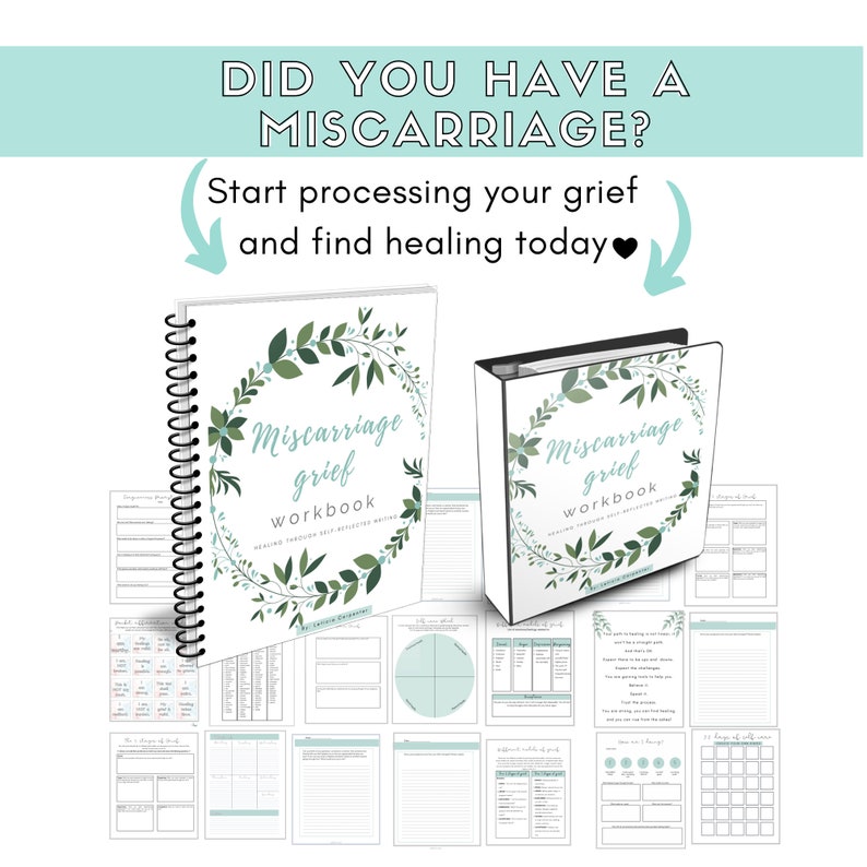 Miscarriage Grief journal Pregnancy loss Instant printable Sympathy gift image 2