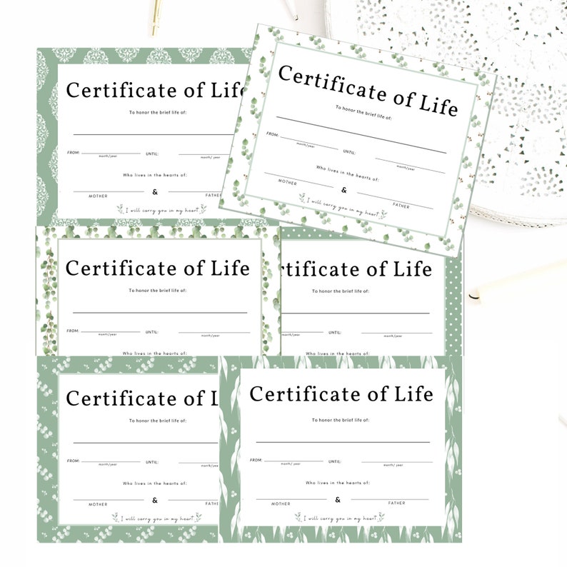 Certificate of life For pregnancy loss Printable, miscarriage gift, miscarriage wall art, miscarriage printable image 8