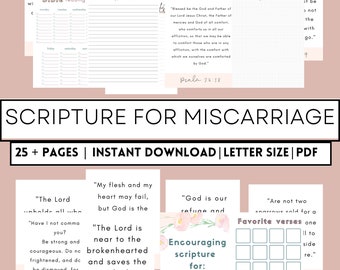 Encouraging scriptures for: Miscarriage/ Pregnancy loss {20 + PAGES}  Pregnancy loss, bereavement, miscarriage gift, baby loss, war room