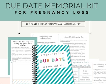 Due Date Memorial Kit for Miscarriage| Pregnancy loss | Instant printable | Sympathy gift | Downloadable |Pdf