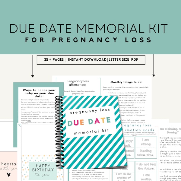 Due Date Memorial Kit for Miscarriage| Pregnancy loss | Instant printable | Sympathy gift | Downloadable |Pdf