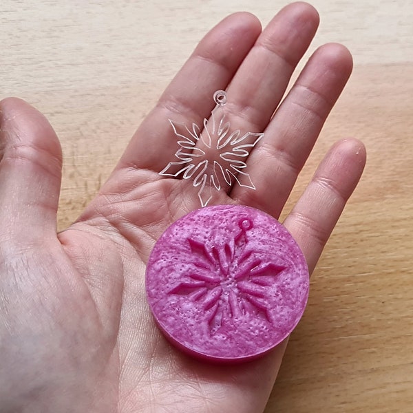 Silicone mold for 1x pendant earrings "Snowflakes"