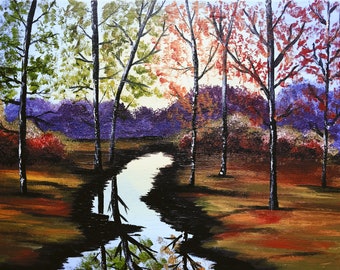 Like Autumn Leaves, Hush Now Original RECREATION Acrylic Painting