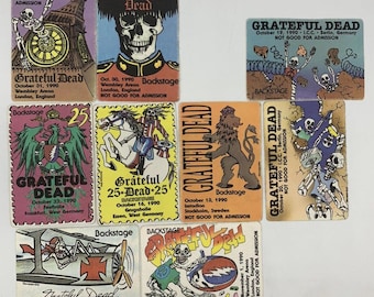 Grateful Dead Backstage Pass Europe Fall 1990 Set of 9 With Berlin Wall Puzzle