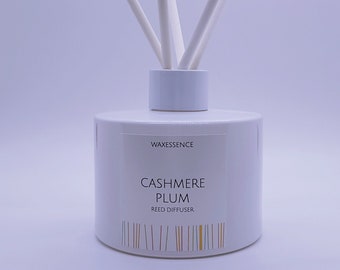 Cashmere Plum Reed Diffuser | Essenza Weiß | Aromatherapie Wohnkultur | Duftöl | Ätherisches Öl Diffuser