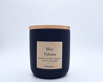Mint Paloma Home Candle | Luxury Candle | Home Decor | Aromatherapy | Black Nordic Ceramic Tumbler | Soy Wax | 13.5 fl. oz.