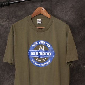Shimano green t-shirt mens medium