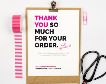 Business Thank You Cards INSTANT DOWNLOAD - Brightly Bold