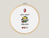 Link 'i'm Not Zelda' Cross Stitch - PATTERN - Etsy