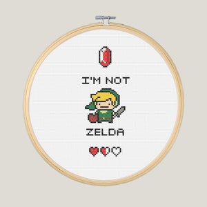 Link 'I'm not Zelda' Cross Stitch - PATTERN