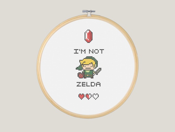 Link 'i'm Not Zelda' Cross Stitch PATTERN - Etsy