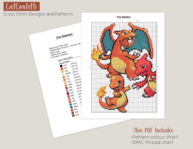 Eevee Evolution Pokemon Cross Stitch PATTERN Etsy