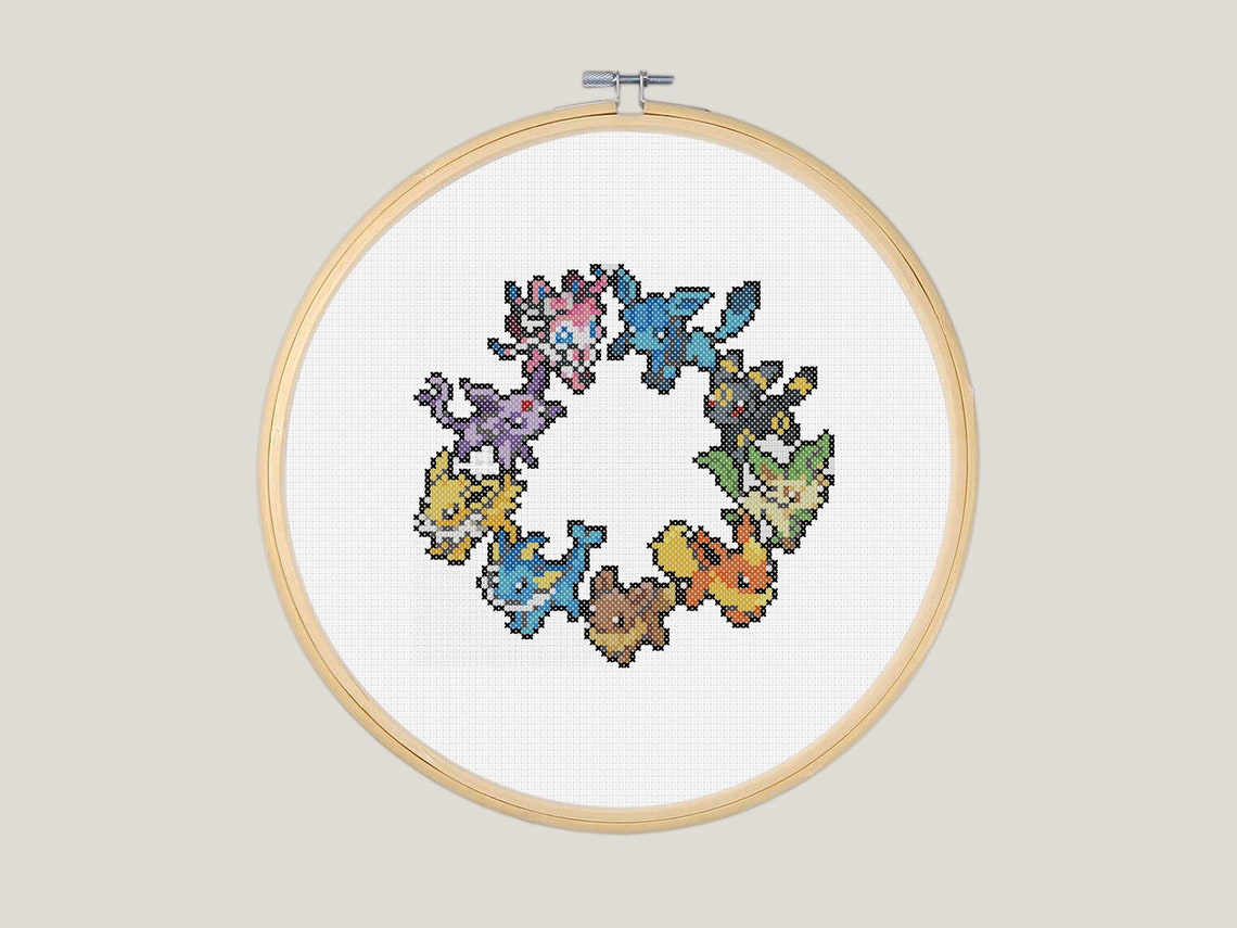 Eevee Evolution Pokemon Cross Stitch PATTERN Etsy