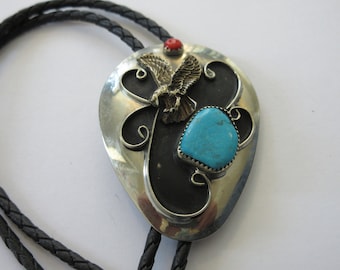 Made In USA Indian Style Eagle Bolo Tie Bolo/'s Boloties Bolas Jewelry Accessories Gold Turquoise Husband Father Grandfather Gift #80423-1