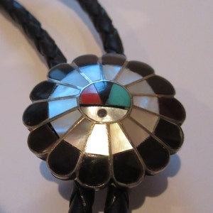 One Of A Kind Bass Fishing Vintage Native American Zuni Sterling Silver Shell Bolo Tie One Of A Kind Bass Fishing Vintage Native American Zuni Sterling Silver Shell Bolo Tie