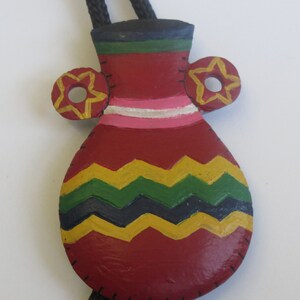 Jug Bolo Tie-Gifts for Her- Handcrafted Wooden Painted Bowl Jug Bolo Tie IC Lot L