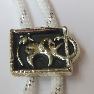 Elephant Bolo Tie, Vintage  Silver Tone Elephant GOP Republican Pachyderm  Bolo Tie IC  Lot 12