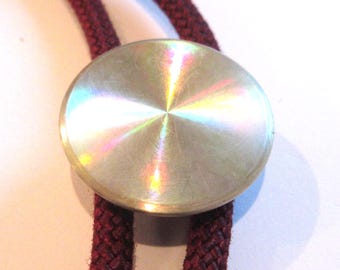 Corbata de bolo redonda - Regalos para ella - Diseños del suroeste en tono plateado redondo Corbata de bolo IC Lote F1