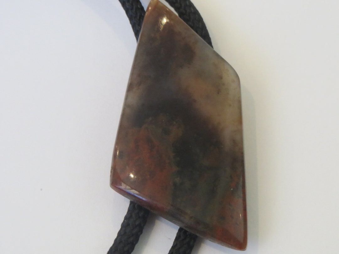 Red Stone Bolo Tie-gifts for Him-handcrafted Red Black Clear Slab Stone ...