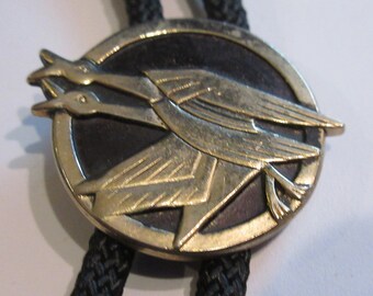 Geese Bolo Tie-Vintage Silver Tone Flying Bird Duck Geese Goose Bolo Tie IC Lot 22