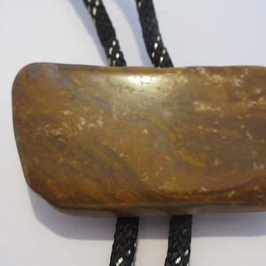 Brown Stone Bolo Tie-Polished Light Brown Beige Stone- Gifts for Him Cowboy Necktie Accessories Mens Necklace - Bolo Tie IC Lot E1