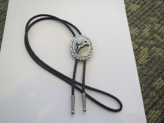 Horse Bolo Tie-Gifts for Him- Vintage Pewter Grea… - image 5