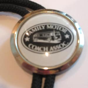 RV Bolo Tie, Handcrafted Family Motor Coach Assoc.  Bus Bolo Clasp Slide IC Lot 20