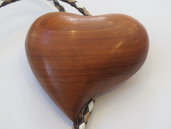 Heart Bolo Tie, Valentines Womens Wooden  Heart B… - image 1