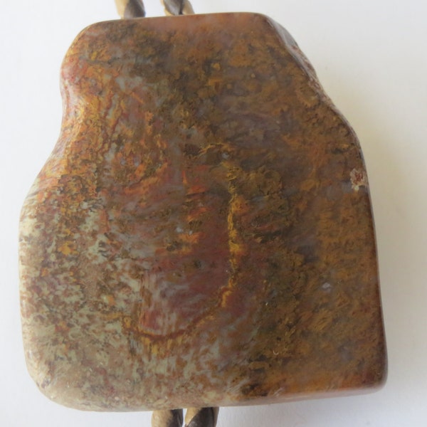 Corbata de bolo con piedra roja: regalos para ella: pieza de losa de piedra en tono marrón rojizo y multicolor, lote IC X