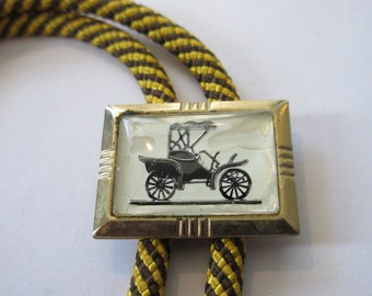 Vintage Classic Car Bolo Tie, Gold Tone, 32" Cord IC Lot 27