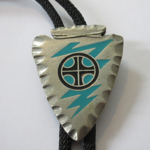 80s signed 100% sterling silver eagle  bolo tie - siskiyou