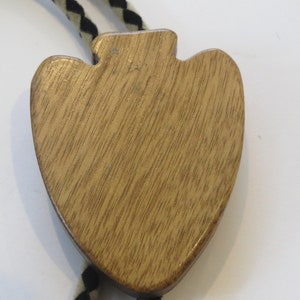 Wood Bolo Tie, Handcrafted Myrtlewood  Design American  Bolo Tie IC Lot  E