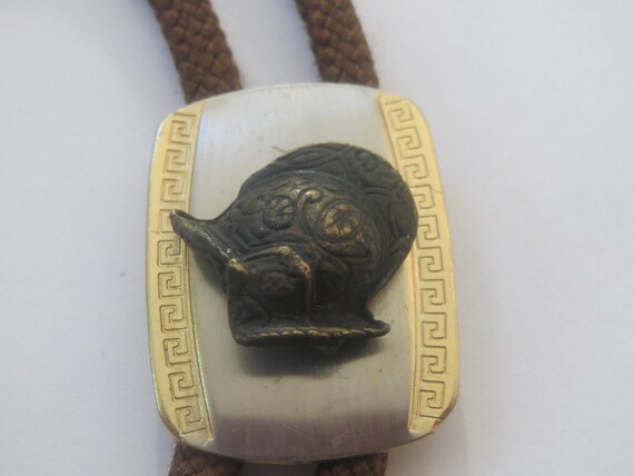 Vintage Knight Helmet on Shield English Bolo Tie