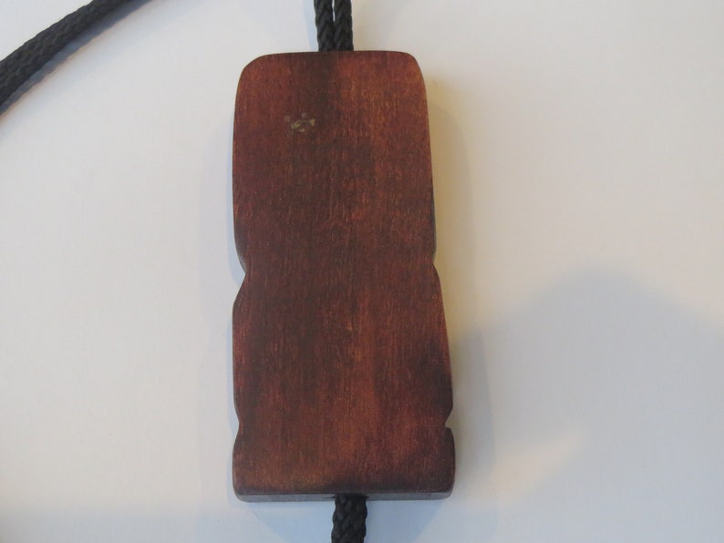Vintage Wooden Northwestern Eskimo God Idol Eyes Bolo Tie IC Lot A Eskimo Bolo Tie