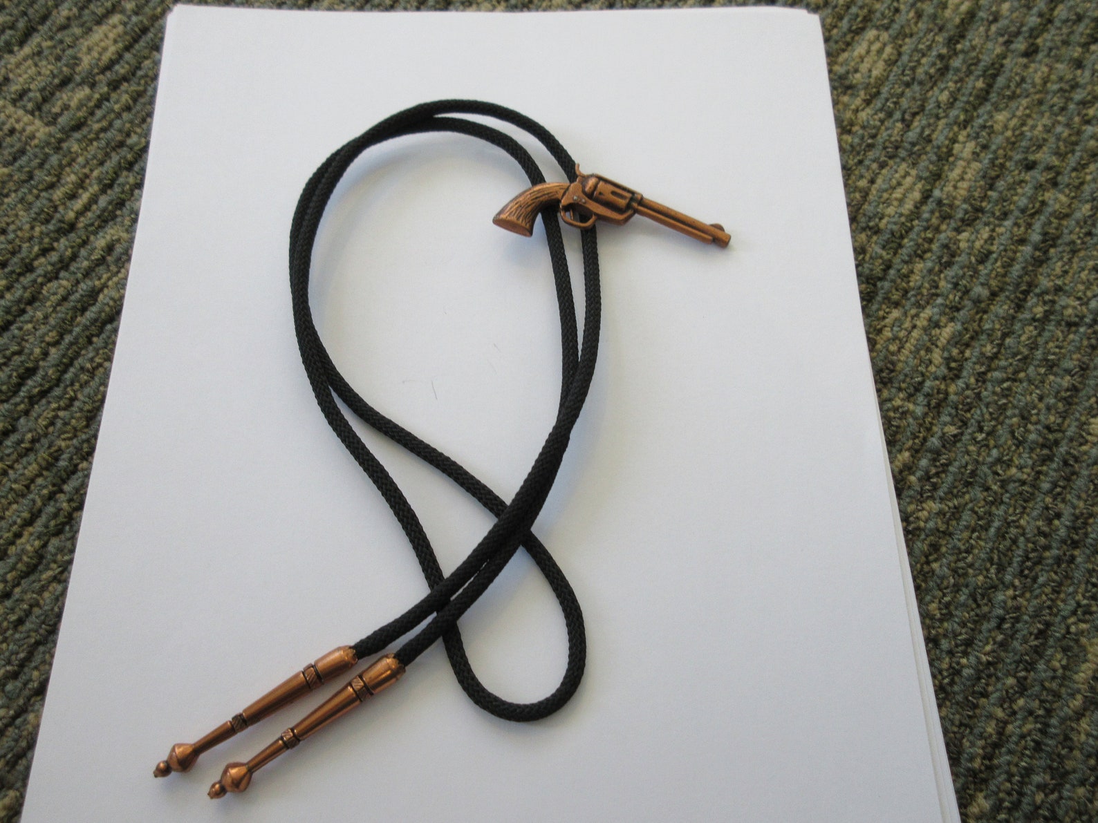 Gun Bolo Tie Handcrafted Copper Tone Large Gun Revolver NRA Etsy