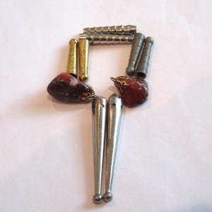 Handcrafted Mixed Size Gold Silver Metal Stone Bolo Tie Tips Mostly Used(10 tips in total)