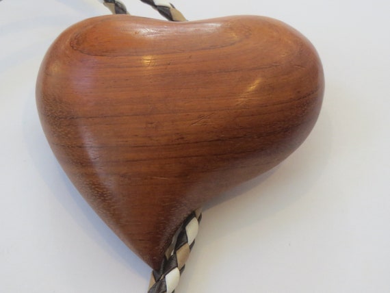 Heart Bolo Tie, Valentines Womens Wooden  Heart B… - image 2