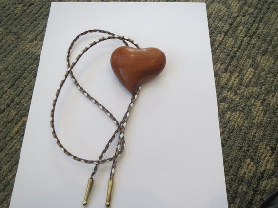 Heart Bolo Tie, Valentines Womens Wooden  Heart B… - image 5