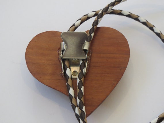 Heart Bolo Tie, Valentines Womens Wooden  Heart B… - image 3