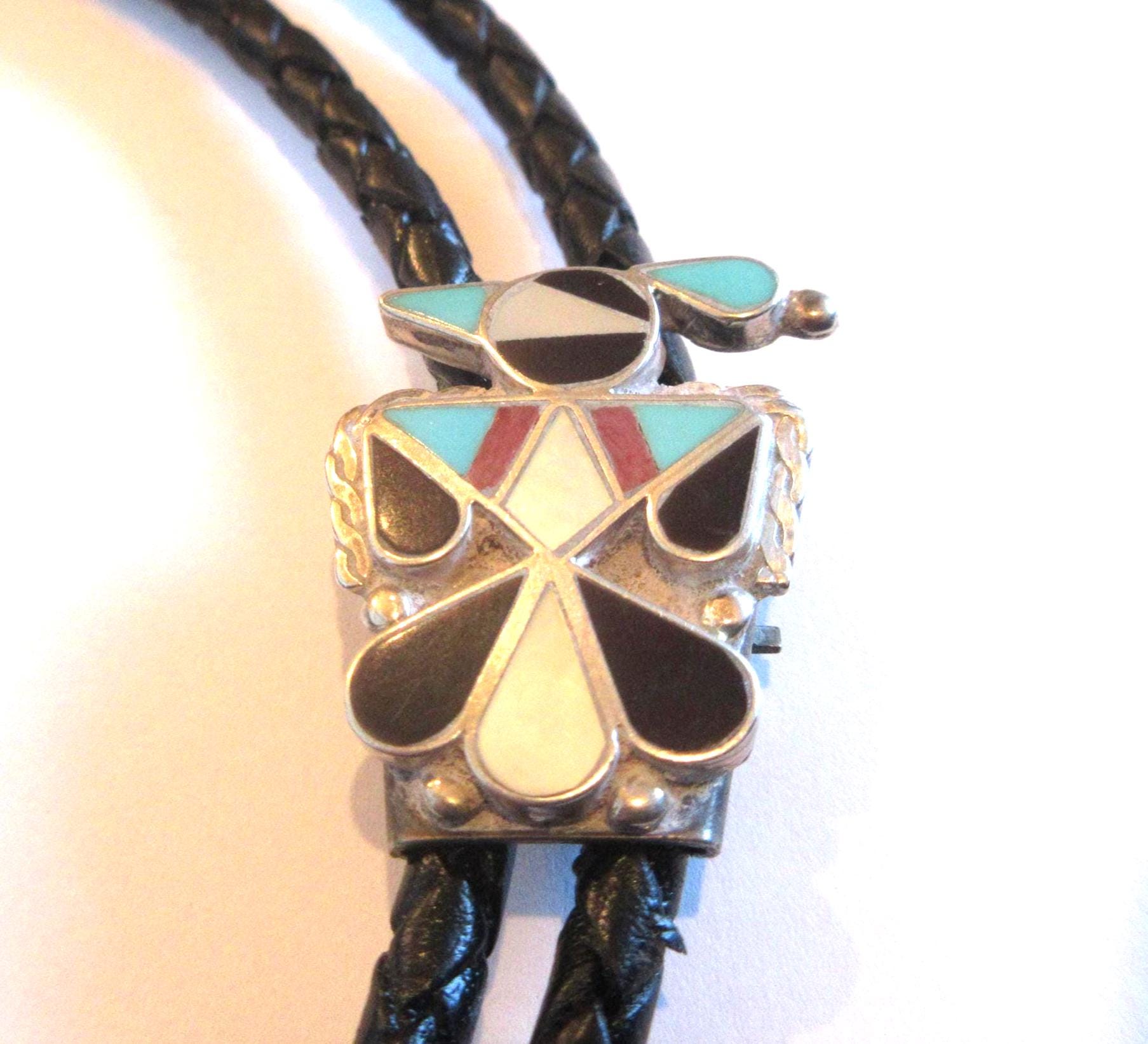 ズニ族（Zuni）　サンダーバード・ボロタイ Zuni Thunderbird Bolo Tie - Etsy