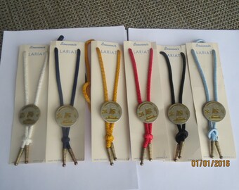 New Jersey Bolo Tie, New Jersey Atlantic City Designs Gambler Casino Tourist-Gifts for Him-Necktie-Necklace Bolo Tie on Original Cards NOS