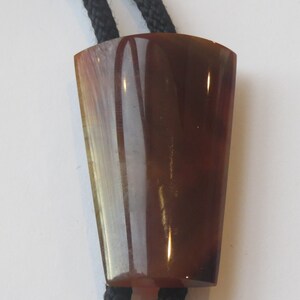 Red Stone Bolo Tie, Handcrafted Polished Brown Red Stone Rectangle-Gifts for Him- Necktie Mens Necklace-Bolo Tie IC Lot Q