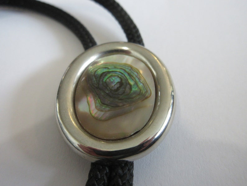Abalone Bolo Tie Costume Stainless Steel Bear Claw w Abalone Bolo Tie IC Lot 11