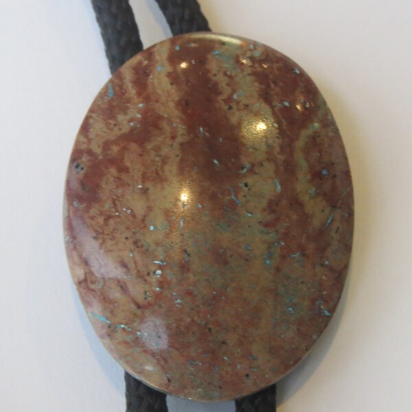 Multi  Red Brown Rust Gray  Tone Polished Shaped Stone Geologist  Bolo Tie  IC Lot  H