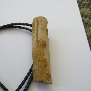 Wood Bolo Tie, Handcrafted Wood Petrified  Bolo Tie IC Lot A