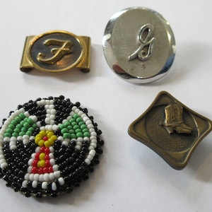 Bolo Parts, Multi Tone Initial Boots Thunderbird   Bolo Clasp Slider  (4 in Lot) IC Lot B