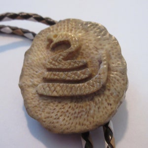 Snake Bolo Tie-Gifts for Him-Vintage Handcrafted Snake Serpent in Antler Bolo Tie IC Lot 28
