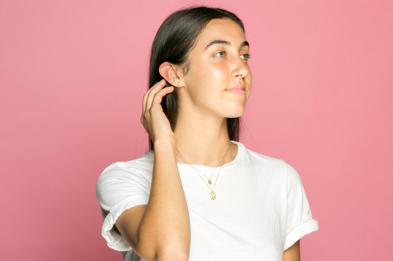 Simple Teeny Tiny Coin Layering Necklace Gold Minimalist Dainty Delicate Handmade Jewelry Bridal Wife Birthday Girlfriend gift 20/% off