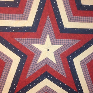 Dianna&#39;s Star Quilted Wall Hanging Sewing Pattern Five Pointed Star Patriotic Americana