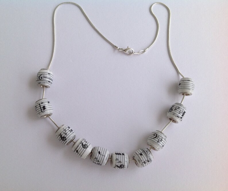 Music Notes Paper Bead Necklace or Bracelet Etsy